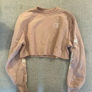 Champion Cropped Crew Sweatshirt - Dusty Rose
